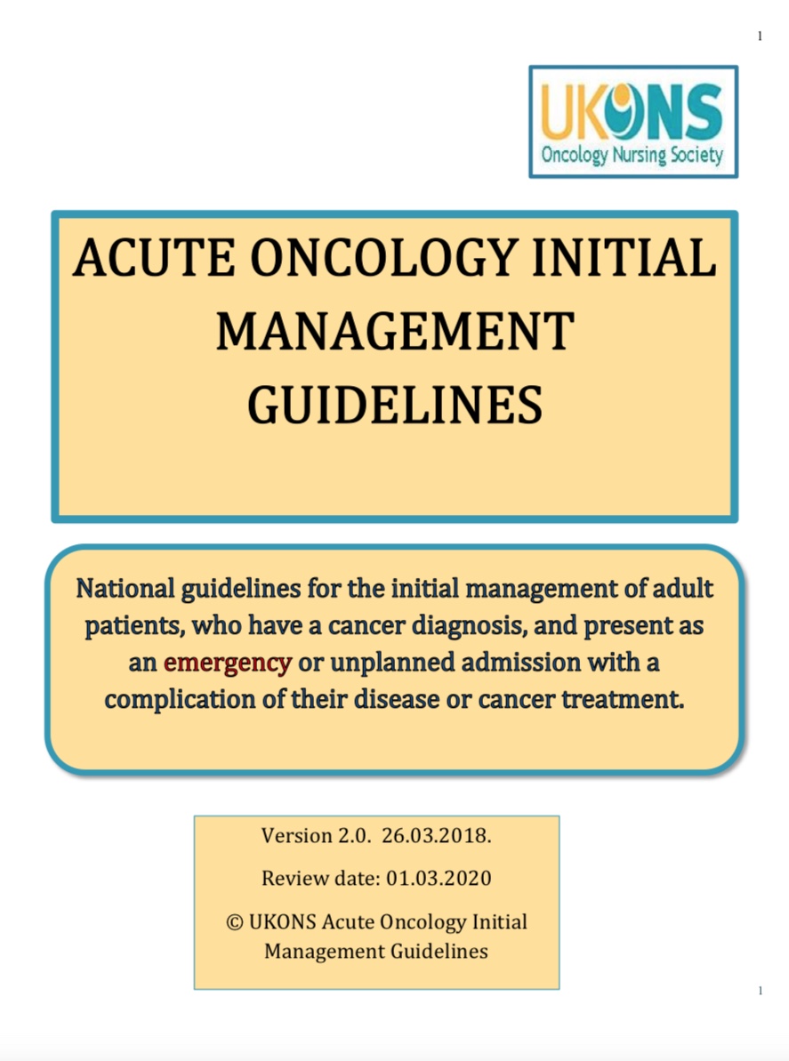 Useful New Acute Oncology Guidelines Acp Association Of Cancer Physicians